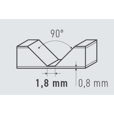 Frez VHM do Dibondu/Alucobondu pod zagięcia 90° D=10mm