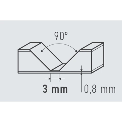 Frez VHM do Dibondu/Alucobondu pod zagięcia 90° D=16mm