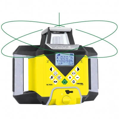 Niwelator laserowy zielony Nivel System NL740G DIGITAL + statyw z wysięgnikiem i łata