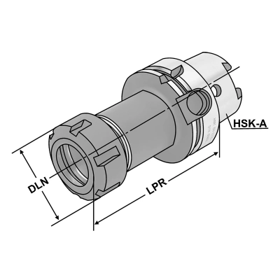 Oprawka narzędziowa HSK-A 40 ER25 (2-16mm) A=80mm DIN 69893