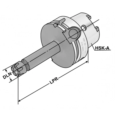 Oprawka narzędziowa HSK-A 32 ER25 (2-16mm) Mini A=80mm DIN 69893