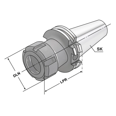Oprawka narzędziowa SK40 ER40 (3-26mm) A=130mm DIN69871 AD/B