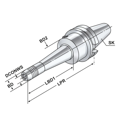 Oprawka hydrauliczna CNC BT40 d=10 / 160mm MAS 403-BT AD/B