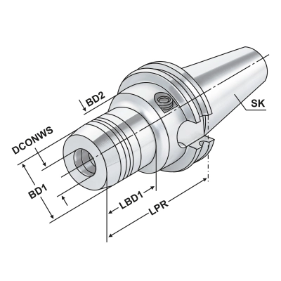 Oprawka hydrauliczna CNC BBT40 d=25 A=90 ISO 7388-2 AD/B