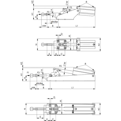 Docisk szybkomocujący - pneumatyczny AMF 6850A-5