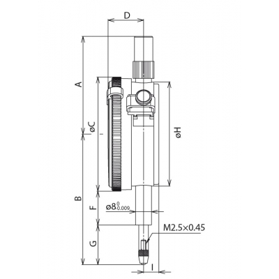 MITUTOYO Czujnik zegarowy jednoobrotowy 1mm / 0,01mm bez ucha IP52