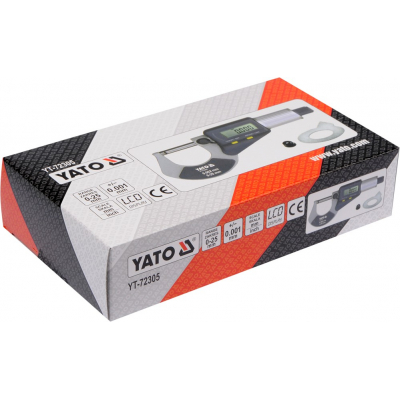 Mikrometr 0-25mm z wyświetlaczem cyfrowym Yato