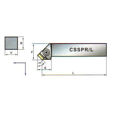 Nóż tokarski składany CSSPR 1212-09 45º Płytka SP..0903
