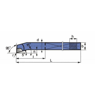 Nóż tokarski wytaczak spiczasty NNWb 0808 ISO9 DIN 4974 M20