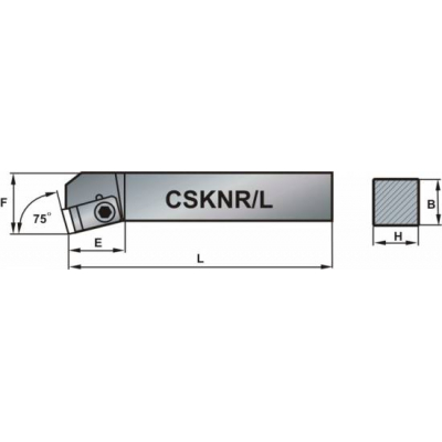Nóż tokarski CSKNL 2020 K12L 75º Płytka SN..1207..