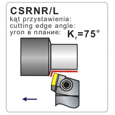 Nóż tokarski składany CSRNR 4040-19 75º Płytka SN..1904
