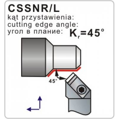 Nóż tokarski CSSNR 2525 M12L 45º Płytka SN..1207..