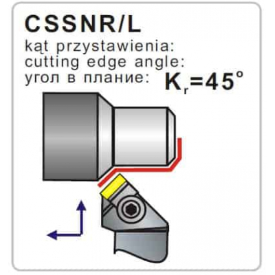 Nóż tokarski składany CSSNR 3232-19 45º Płytka SN..1904