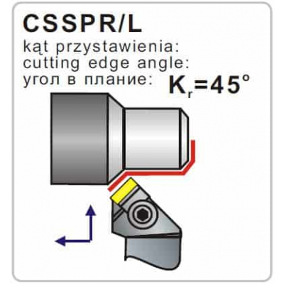 Nóż tokarski składany CSSPR 1616-09 45º Płytka SP..0903