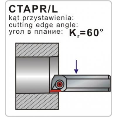 Nóż tokarski składany CTAPR 0020 K 16 90º Płytka TP..1603