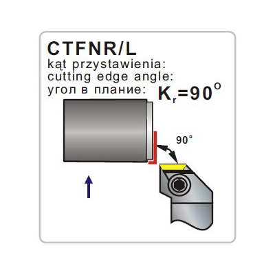 Nóż tokarski składany CTFNR 2525-16 90º Płytka TN..1604
