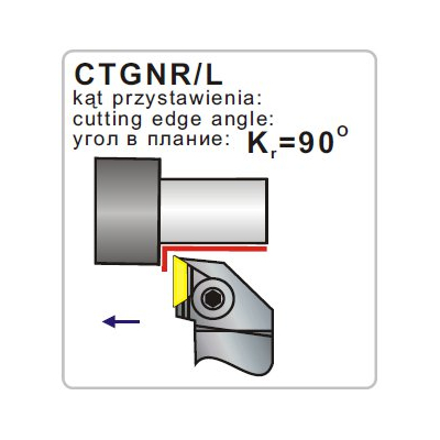 Nóż tokarski składany CTGNR 2525-16 90º Płytka TP..1604