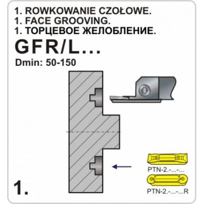 Nóż tokarski składany do rowkowania GFR 2020K3-5070