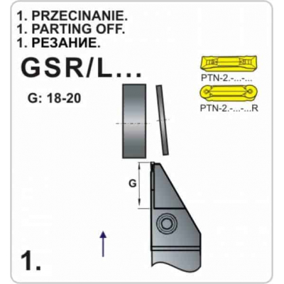 Nóż tokarski składany do rowkowania GSL 2525M2,5