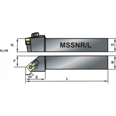 Nóż tokarski składany MSSNL 2525M12 45º Płytka SN.. 1204..