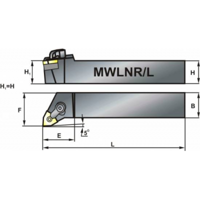 Nóż tokarski składany MWLNR 2020K08 95º Płytka WN.. 0804..