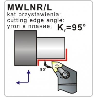 Nóż tokarski składany MWLNR 2525M08 95º Płytka WN.. 0804..