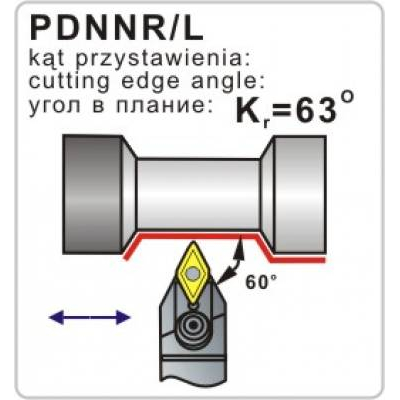 Nóż tokarski składany PDNNL 3225-15 63º Płytka DN..1506