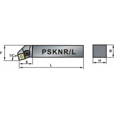 Nóż tokarski składany PSKNL 2525-12 75º Płytka SN..1204