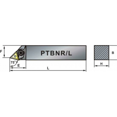 Nóż tokarski składany PTBNR 2020-16 75º Płytka TN..1604
