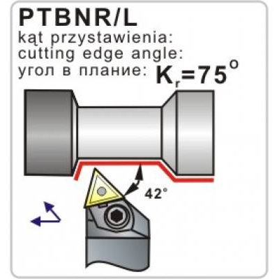 Nóż tokarski składany PTBNR 2525-16 75º Płytka TN..1604