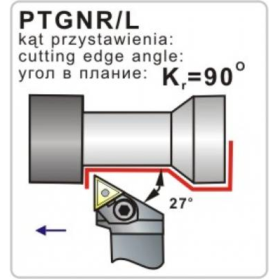 Nóż tokarski składany PTGNL 2525-22 90º Płytka TN..2204