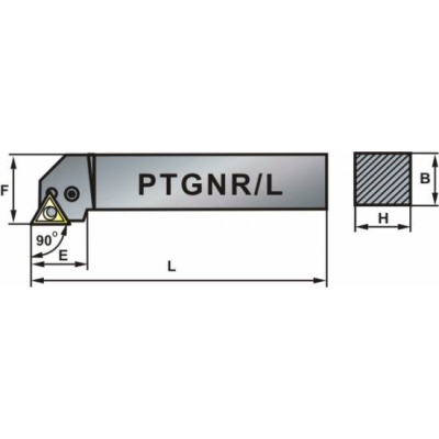 Nóż tokarski składany PTGNL 2525-16K 90º Płytka TN..1604