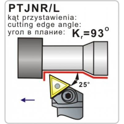 Nóż tokarski składany PTJNR 2525-22 93º Płytka TN..2204