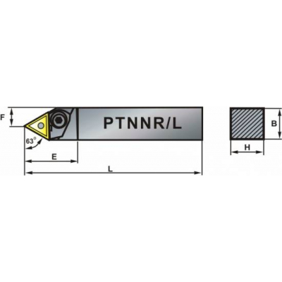 Nóż tokarski składany PTNNL 3225-22 63º Płytka TN..2204
