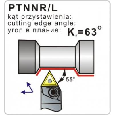 Nóż tokarski składany PTNNL 4032-22 63ºPłytka TN..2204