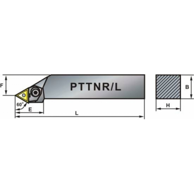 Nóż tokarski składany PTTNR 3232-22 60º Płytka TN..2204