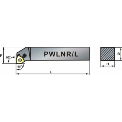 Nóż tokarski składany PWLNR 2525-08K 95º Płytka WN..0804