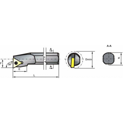 Nóż tokarski składany S20S-STFCR-11 90º Płytka TC..1102