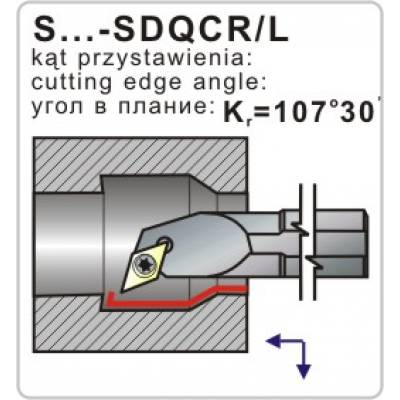 Nóż tokarski składany S25T-SDQCL-11 107º30' Płytka DC..11T