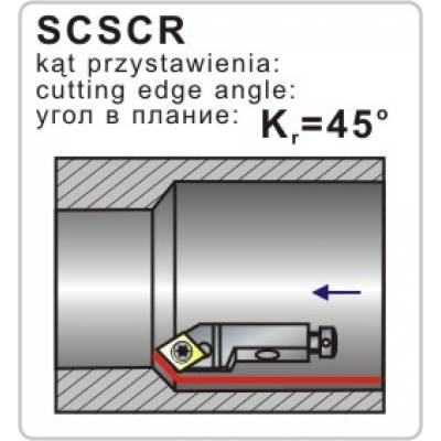 Nóż tokarski składany SCSCR 10CA-09 45º Płytka CC..09T3