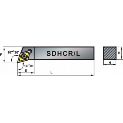 Nóż tokarski składany SDHCR 2020-11 107º30' Płytka DC..11T3