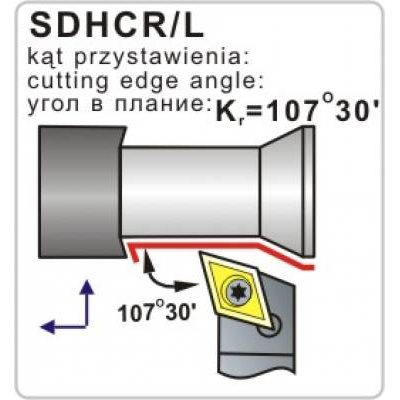 Nóż tokarski składany SDHCR 1010-07 107º30' Płytka DC..0702