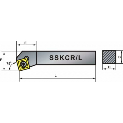 Nóż tokarski składany SSKCL 1212-09 75º Płytka SC..09T3