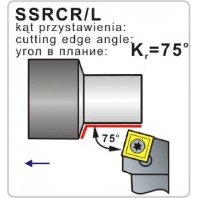 Nóż tokarski składany SSRCR 1616-09 75º Płytka SC..09T3