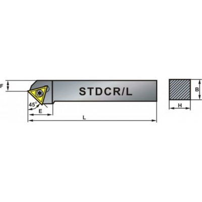 Nóż tokarski składany STDCL 1212-11 45º Płytka TC..1102