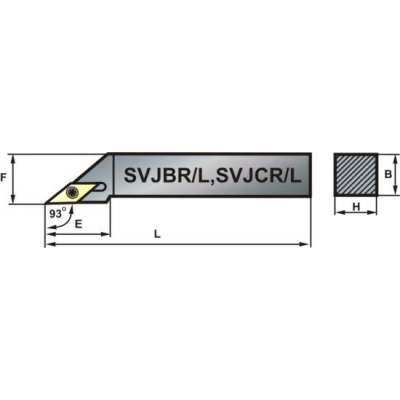 Nóż tokarski składany SVJBR 2020-16 93º Płytka VB..1604