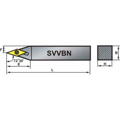 Nóż tokarski składany SVVBN 2020K16P 72º30' Płytka VB..1604