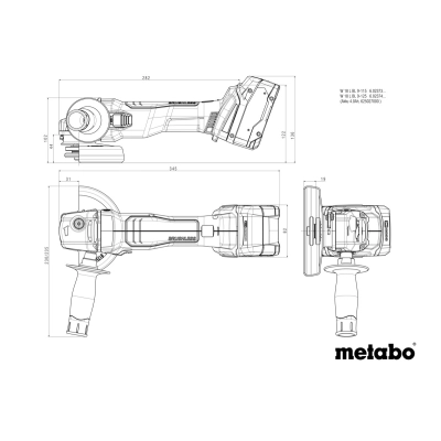 Akumulatorowa szlifierka kątowa W 18 L BL 9-125 CARCASS Metabo (body)