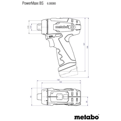 Wiertarko-wkrętarka 2x2,0Ah + 63el. PowerMaxx BS Set Metabo