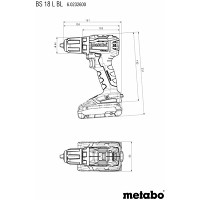 Wiertarko-wkrętarka akumulatorowa 2x2.0Ah BS 18 L BL Metabo